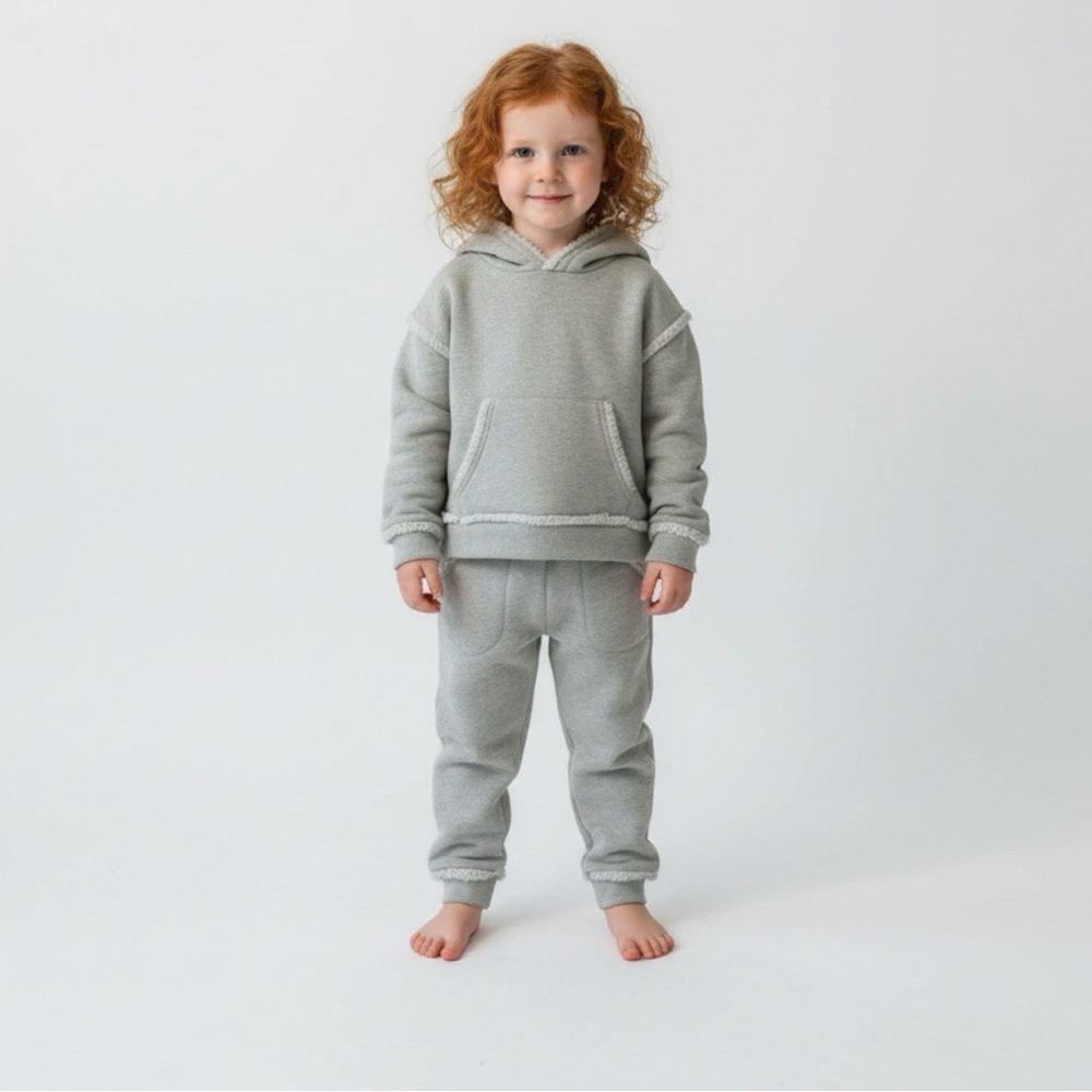 BearPaw Kids Gray Sweatpants & Hoodie Set